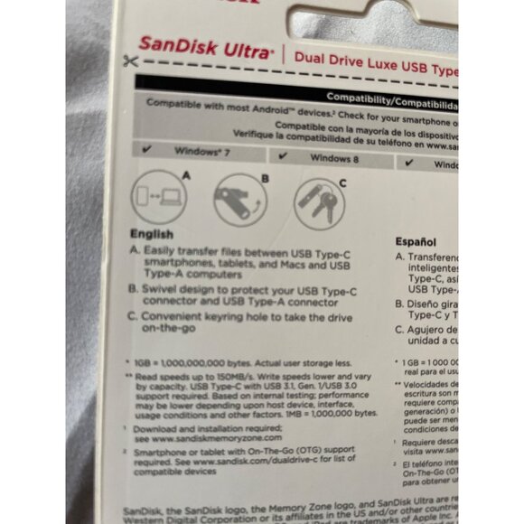 SanDisk Ultra 64GB Dual Drive Luxe USB Type-C Flash Drive For Smartphones Tablet - Picture 4 of 16
